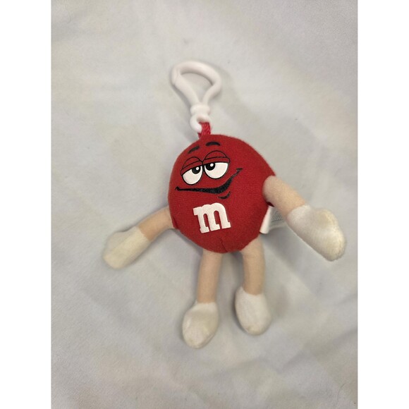 Vintage Collectable 2004 Red M&Ms plush Character Push Clip Keychain Stuffed 4" - Picture 1 of 3